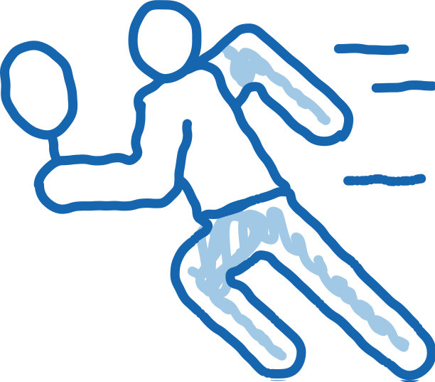 运行网球运动员涂鸦图标手绘图片下载