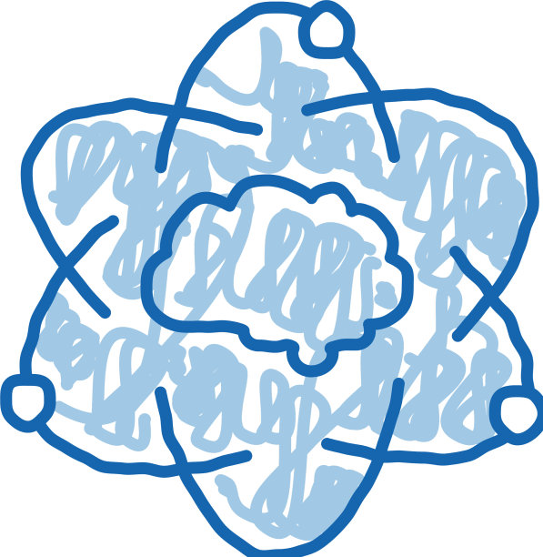 原子人脑涂鸦图标手绘图片下载