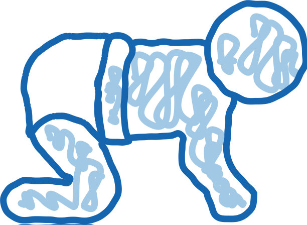 背爬行涂鸦图标手绘图片下载