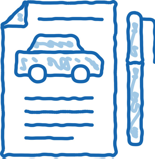 汽车购买协议涂鸦图标手绘图片下载