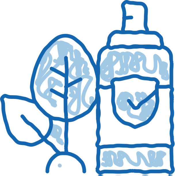 喷雾植物叶子涂鸦图标手绘图片下载