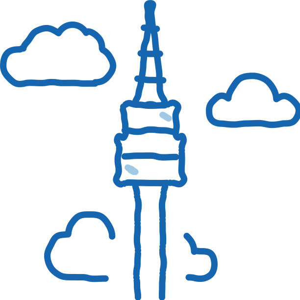 韩国塔涂鸦图标手绘图片下载