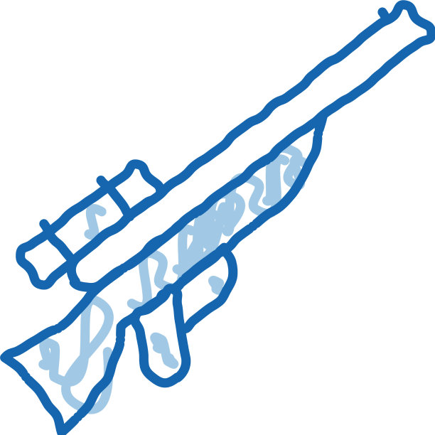 狩猎枪涂鸦图标手绘图片下载