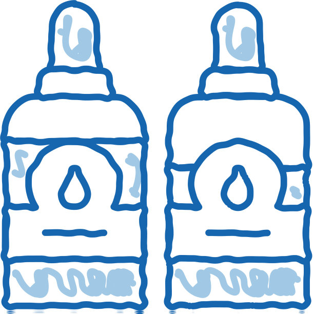 瓶子与墨水涂鸦图标手绘图片下载