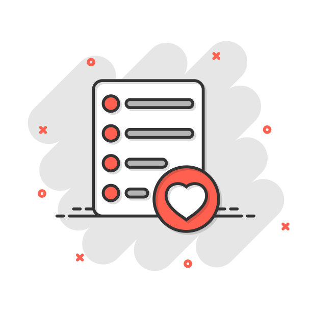 在漫画风格的愿望列表图标像文件图片下载