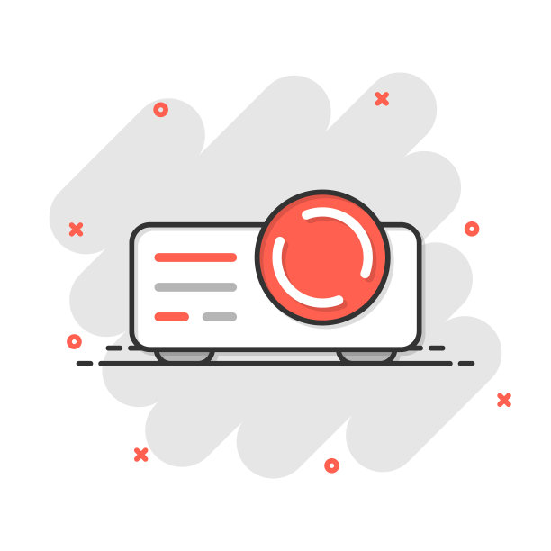 视频投影仪标志图标在喜剧风格的电影院图片下载