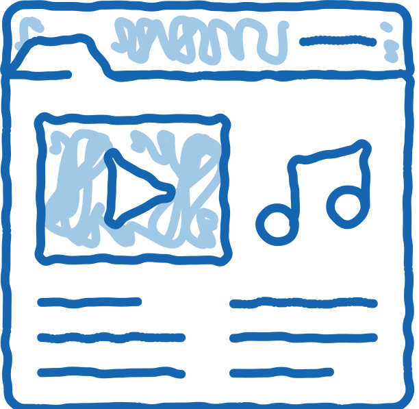 音乐文件夹与歌曲涂鸦图标手绘图片下载