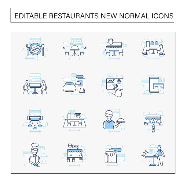 餐厅新标准线图标设置图片下载