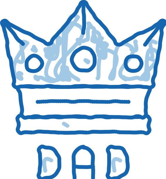父亲皇冠涂鸦图标手绘图片下载