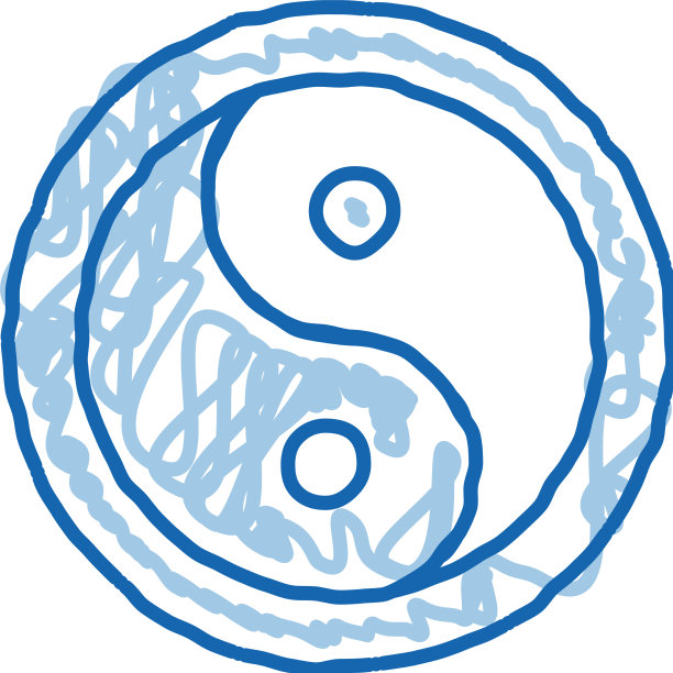 阴阳涂鸦图标手绘图片下载