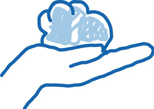 一块粘土在手中涂鸦图标手绘图片下载