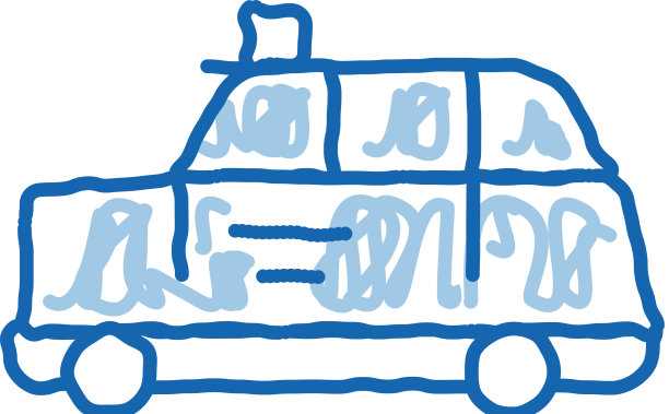 公交车出租车涂鸦图标手绘图片下载