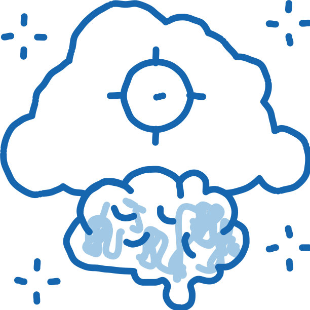 脑云目标涂鸦图标手绘图片下载