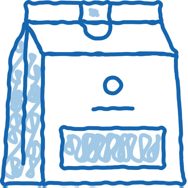 纸袋与食品涂鸦图标手绘图片下载