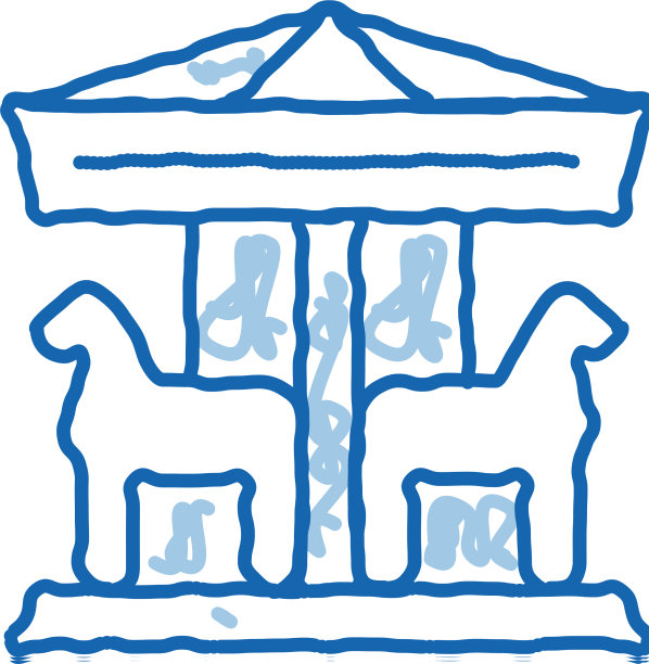 动物旋转木马涂鸦图标手绘图片下载