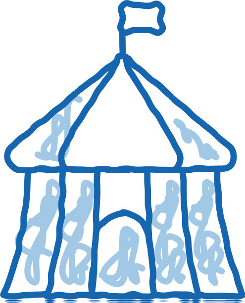 马戏团外视图涂鸦图标手绘图片下载