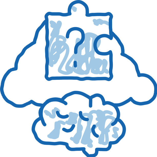 大脑拼图涂鸦图标手绘图片下载