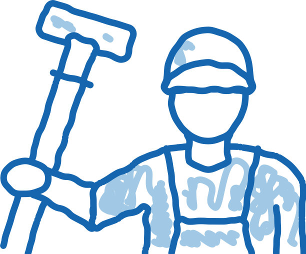 清洁地毯刷涂鸦图标手绘图片下载