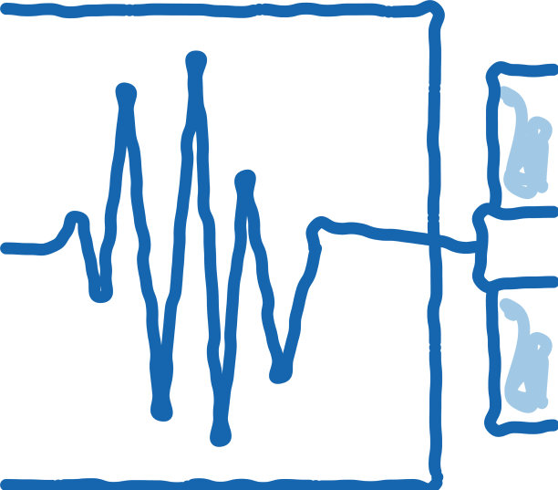 里氏震级测量涂鸦图标手绘图片下载