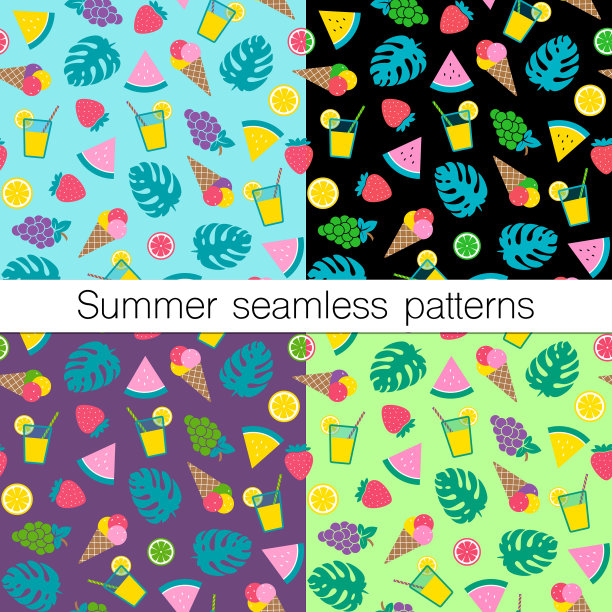 设置多彩的夏季无缝模式图片下载