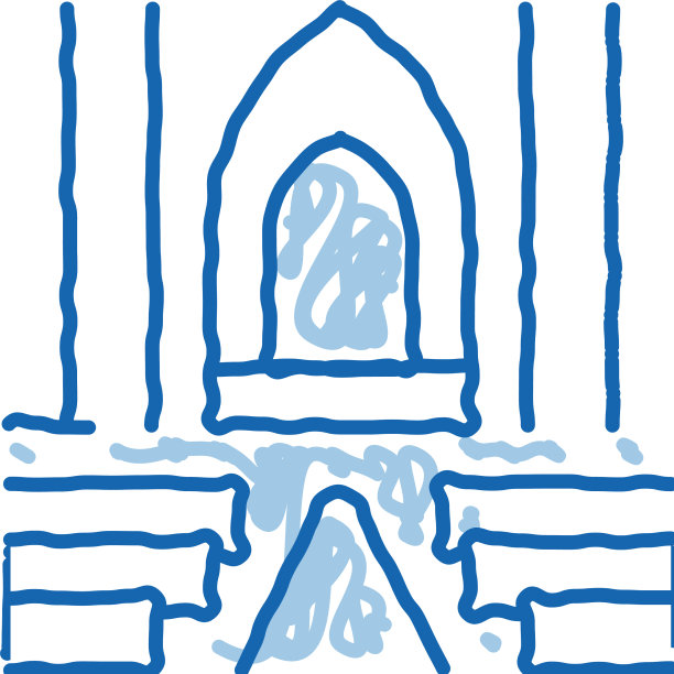 查看里面的天主教教堂涂鸦图标手绘图片下载