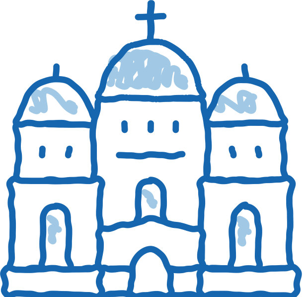 基督教堂圆顶涂鸦图标手绘图片下载