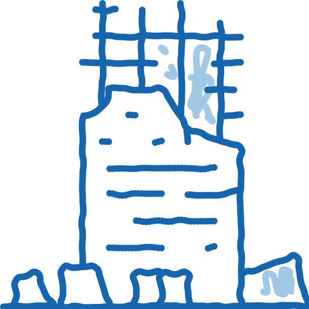 倒塌的房子到最初的地基涂鸦图片下载