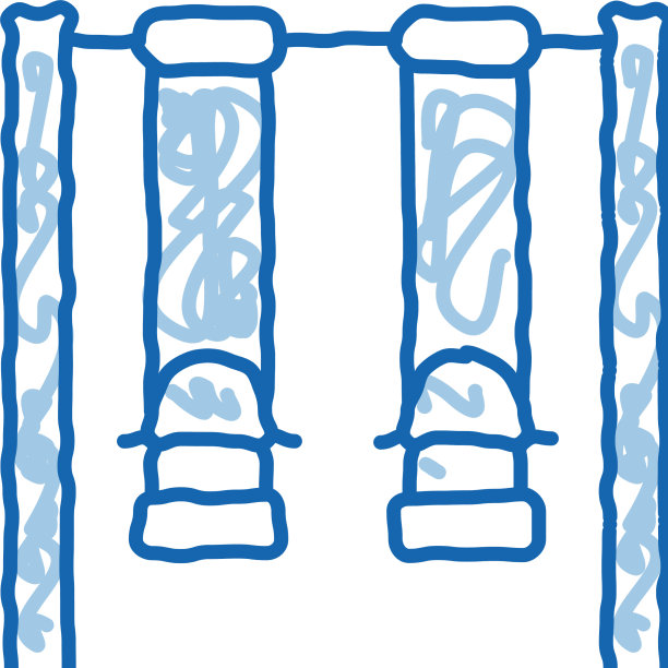 两个秋千为儿童涂鸦图标手绘图片下载