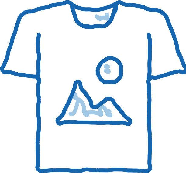 彩色打印t恤涂鸦图标手绘图片下载