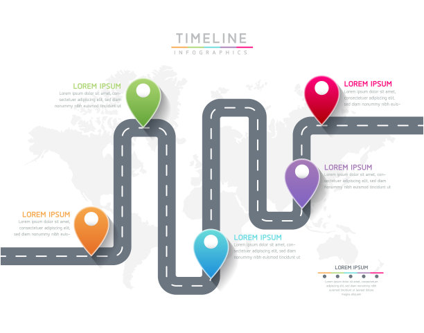 矢量插图信息图形设计模板，商业信息，演示图表，有5个选项或步骤。图片下载