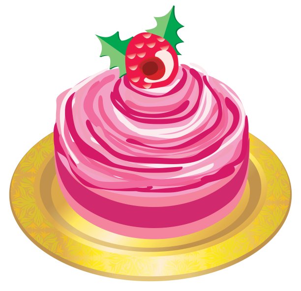 有浆果的粉红色圣诞酥饼图片下载