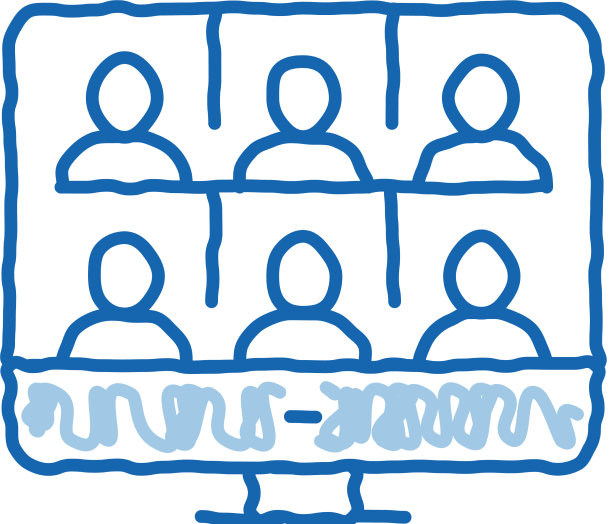 在线会议涂鸦图标手绘图片下载