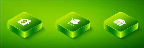 设置等距购物车与住宅车库和图片下载