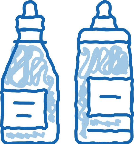 番茄酱和蛋黄酱瓶涂鸦图标图片下载