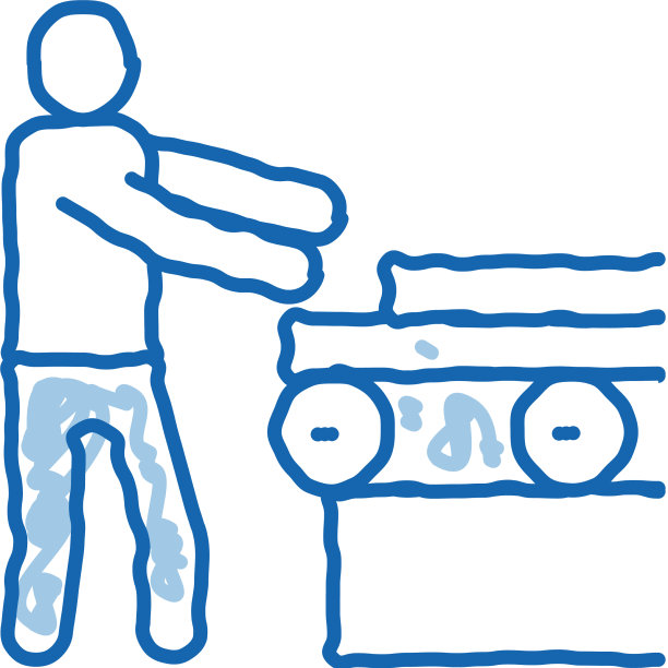 木材材料输送机涂鸦图标手绘图片下载