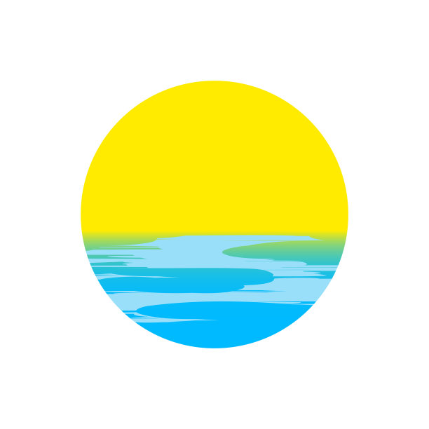 矢量图标日落和海浪图片下载