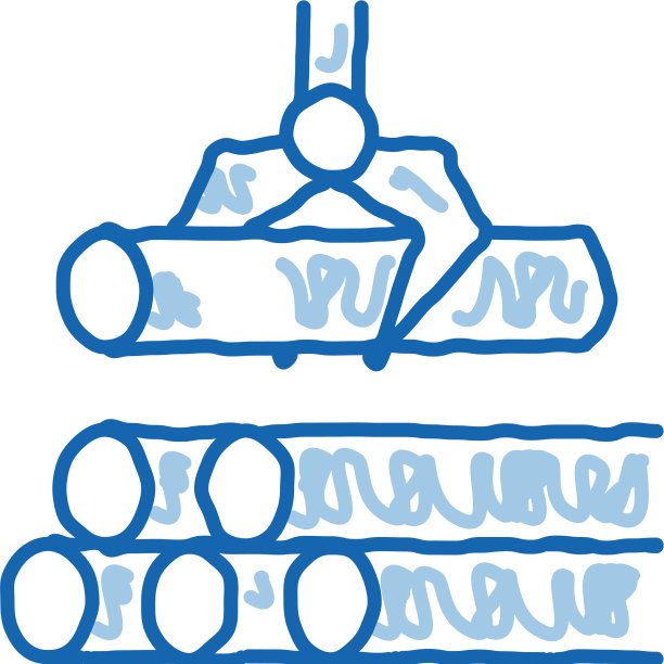 装载木材木材机器涂鸦图标手绘图片下载