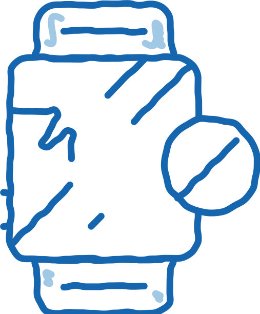 手表碎玻璃涂鸦图标手绘图片下载