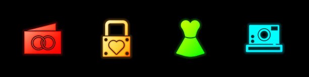 集贺卡锁和心女人礼服和图片下载