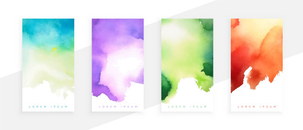 抽象水彩污渍纹理横幅设计图片下载