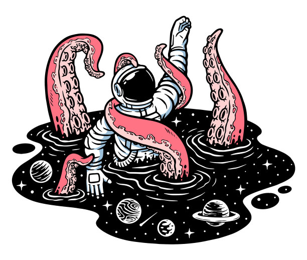 太空怪物袭击宇航员图片下载