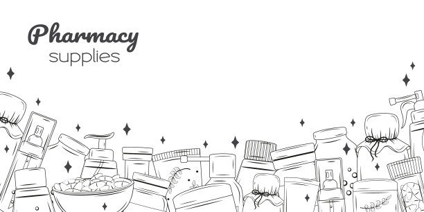 医学模板在白色背景水平图片下载