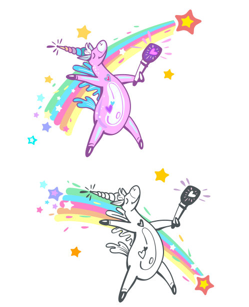可爱的独角兽又唱又跳图片下载