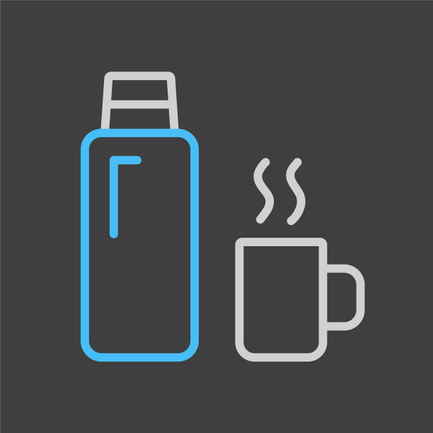 热水瓶图标在黑暗的背景图片下载