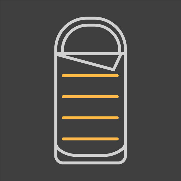 露营睡袋图标在黑暗的背景图片下载