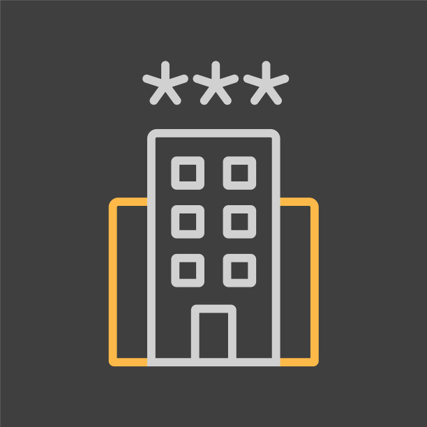 三星级酒店图标在黑暗的背景图片下载
