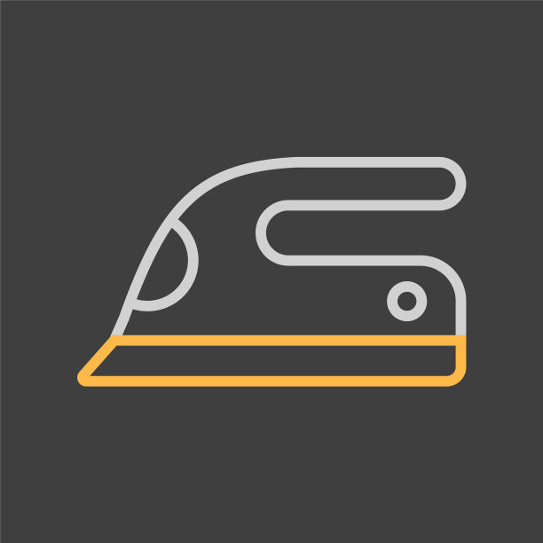 蒸汽熨斗平图标在黑暗的背景图片下载