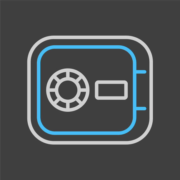 在房间安全平面图标在黑暗的背景图片下载