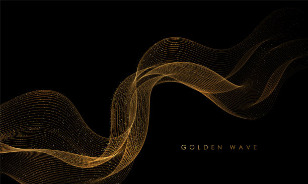 抽象金波金光动人的线条图片下载