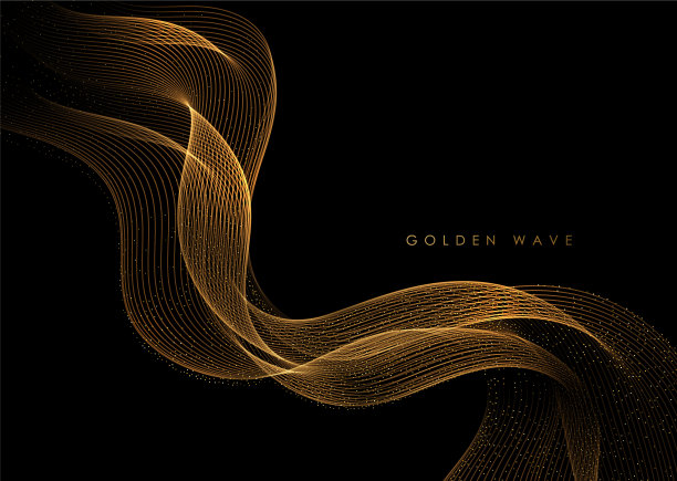抽象金波金光动人的线条图片下载